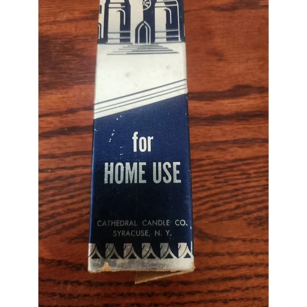 Vintage Cathedral Candle Co Blessed‎ Candles White 10.25 Religious Catholic M6
